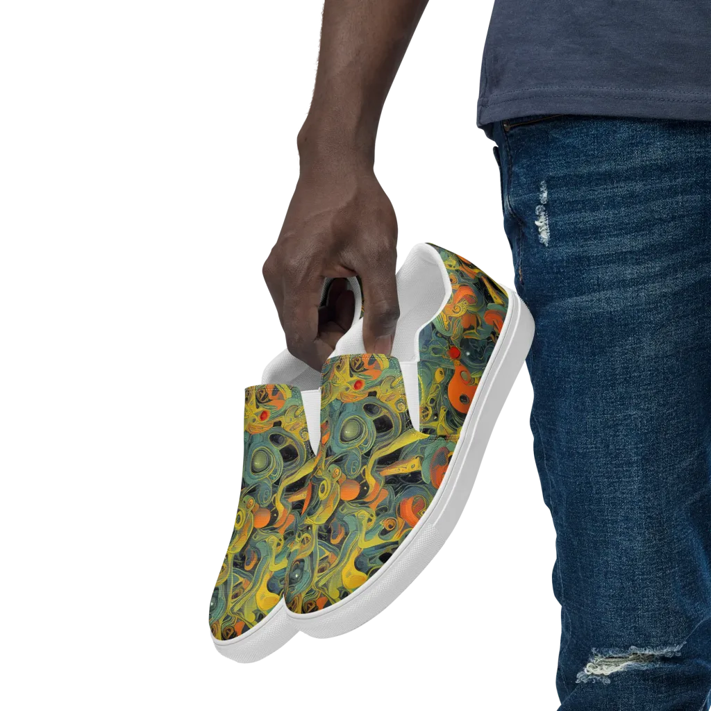 Orbital Tide on Men's Slip-On Canvas Shoes — Left Front