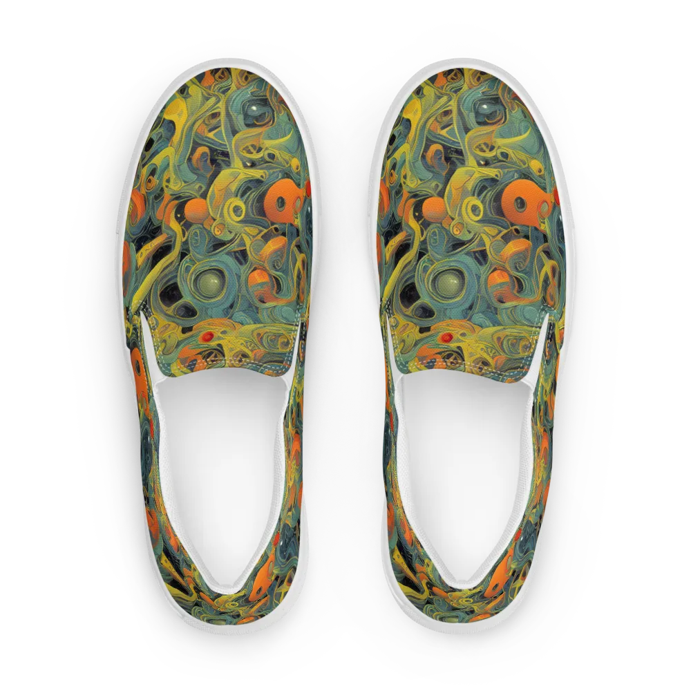 Orbital Tide on Women's Slip-On Canvas Shoes — Front