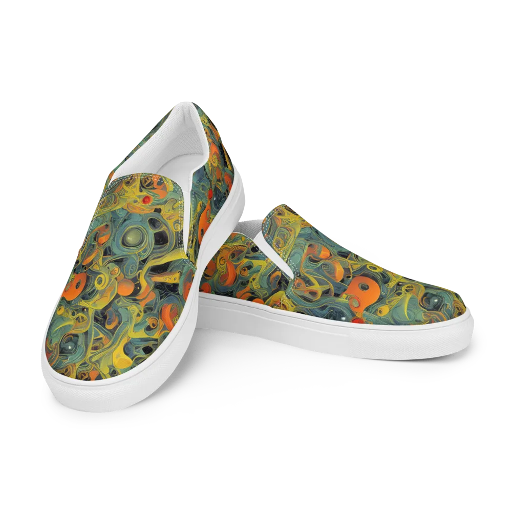 Orbital Tide on Women's Slip-On Canvas Shoes — Left Front