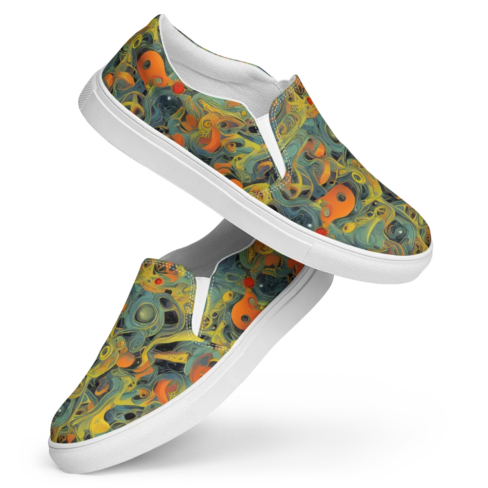 Orbital Tide on Women's Slip-On Canvas Shoes — Front