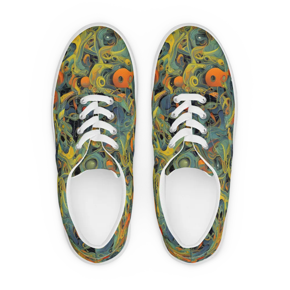 Orbital Tide on Men's Lace-Up Canvas Shoes — Front
