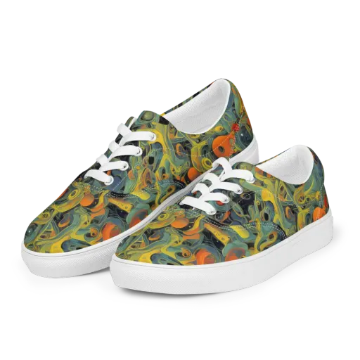 Orbital Tide on a Men's Lace-Up Canvas Shoes
