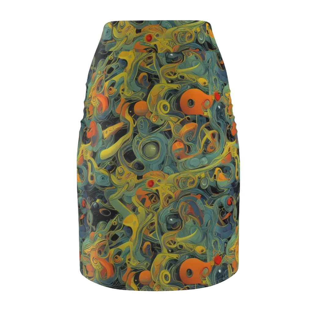 Orbital Tide on Pencil Skirt — Back
