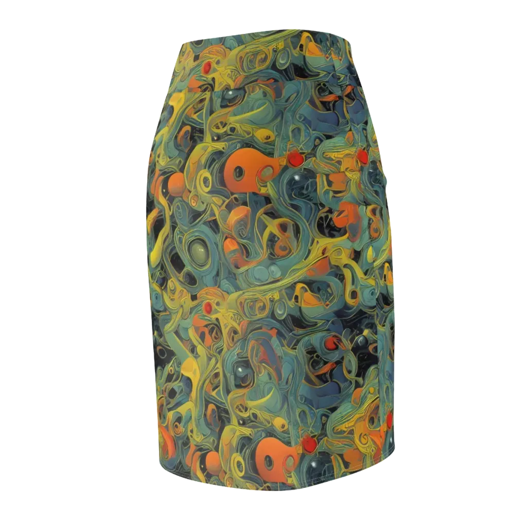 Orbital Tide on Pencil Skirt — Back Side