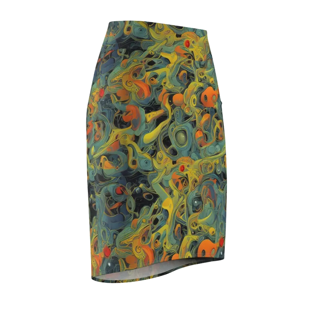 Orbital Tide on Pencil Skirt — Front Side