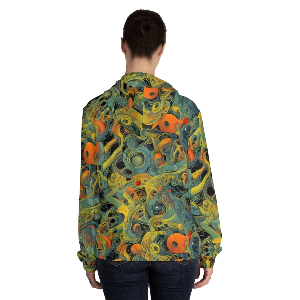 Orbital Tide on Women's Full-Zip Hoodie — Back On Person
