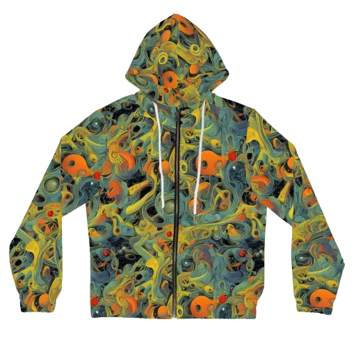 Orbital Tide on a Women's Full-Zip Hoodie