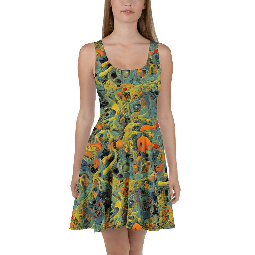 Orbital Tide on Skater Dress — Front