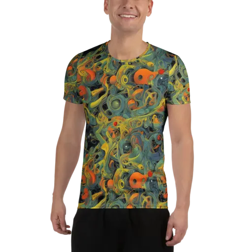 Orbital Tide on a Men's Athletic T-Shirt