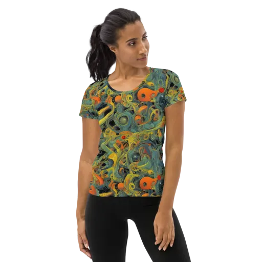 Orbital Tide on a Women's Athletic T-Shirt