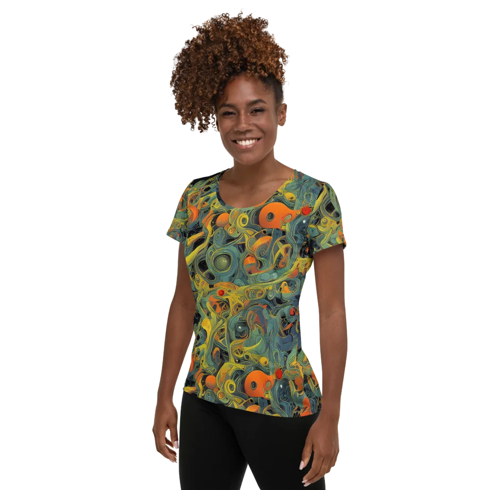 Orbital Tide on Women's Athletic T-Shirt — Left