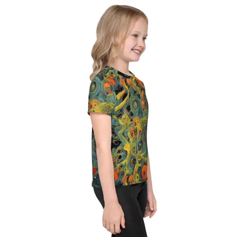 Orbital Tide on Kids Crew Neck T-Shirt — Right