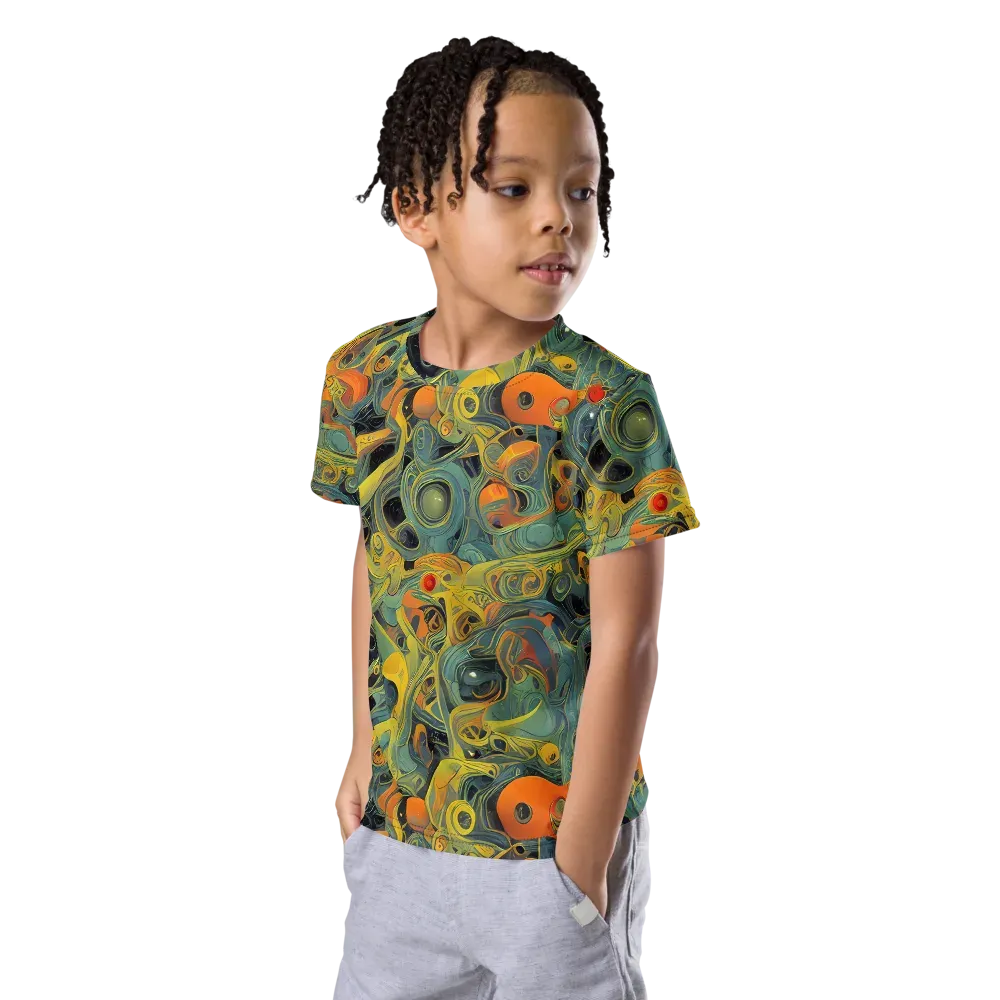 Orbital Tide on Kids Crew Neck T-Shirt — Left Front