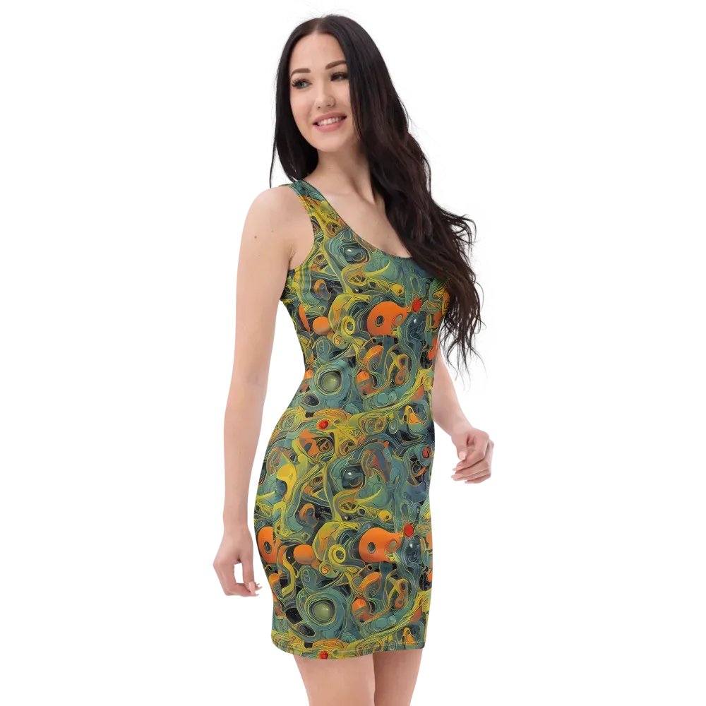 Orbital Tide on Bodycon Dress — Right Front