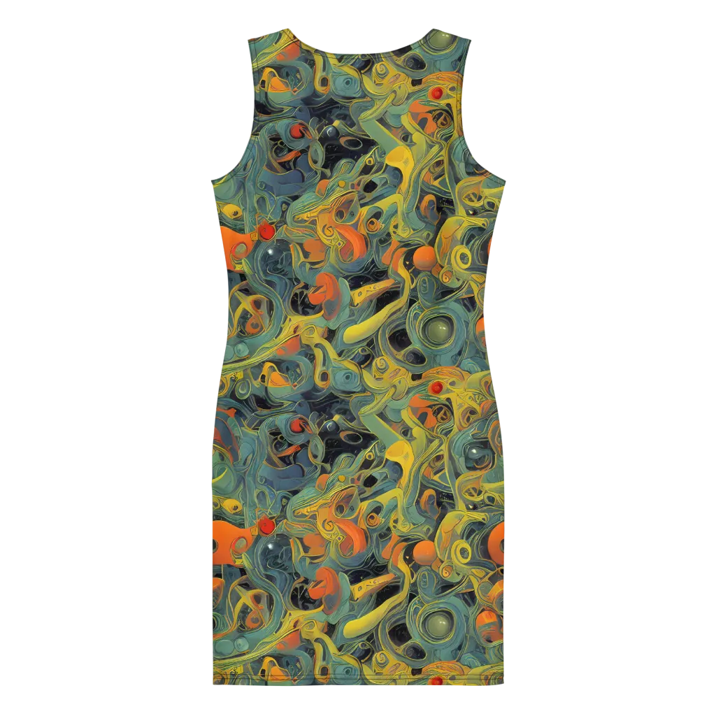 Orbital Tide on Bodycon Dress — Back