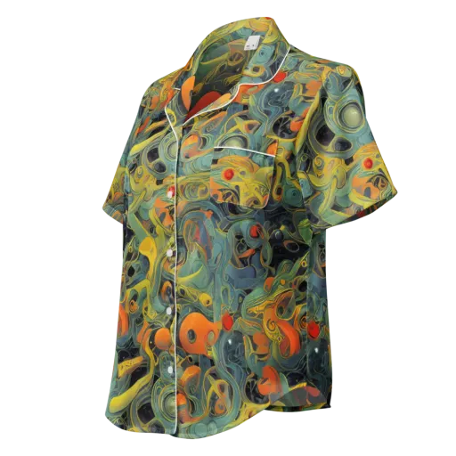 Orbital Tide on a Women's Short Sleeve Pajama Top
