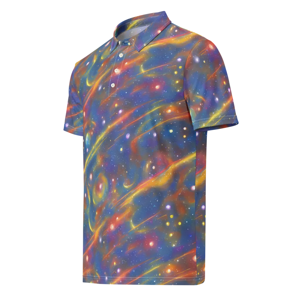Astral Aurora on Men's Slim Fit Polo Shirt — Left Front