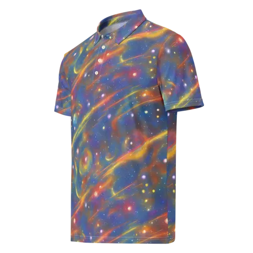 Astral Aurora on a Men's Slim Fit Polo Shirt