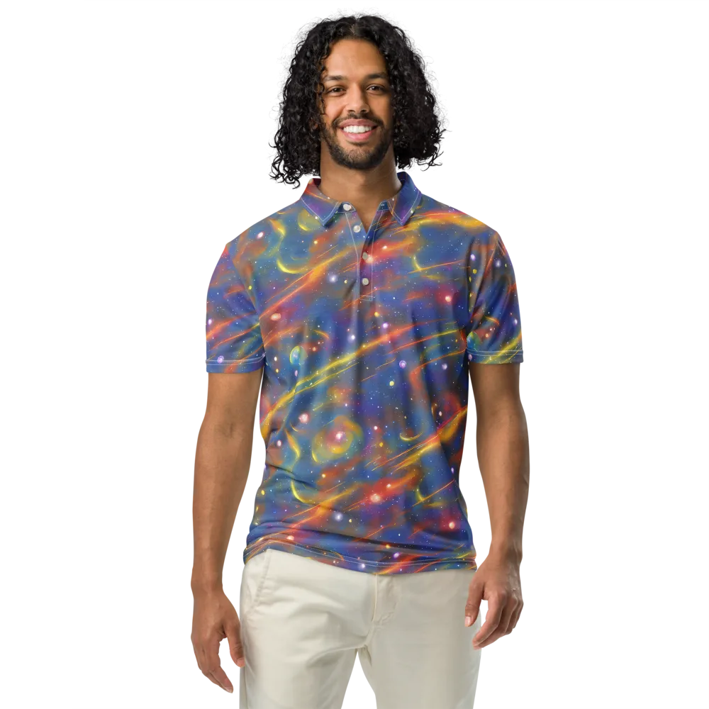 Astral Aurora on Men's Slim Fit Polo Shirt — Front