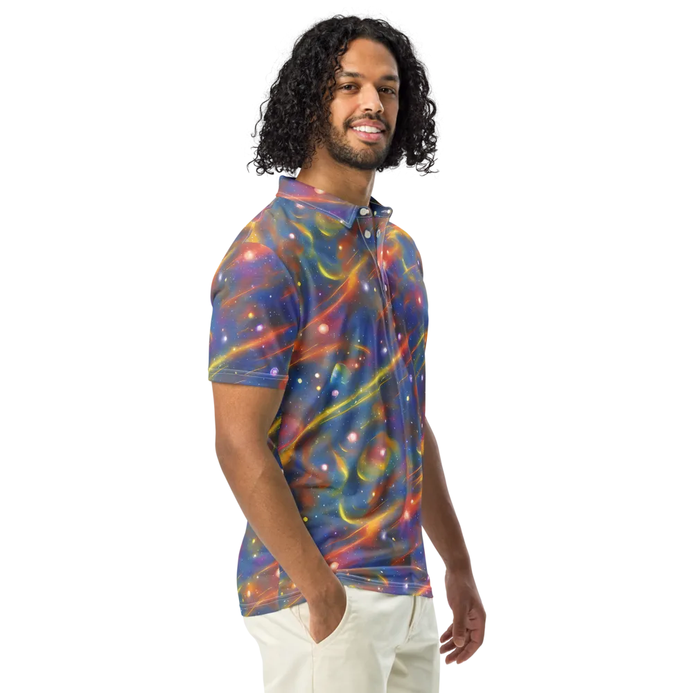 Astral Aurora on Men's Slim Fit Polo Shirt — Right Front