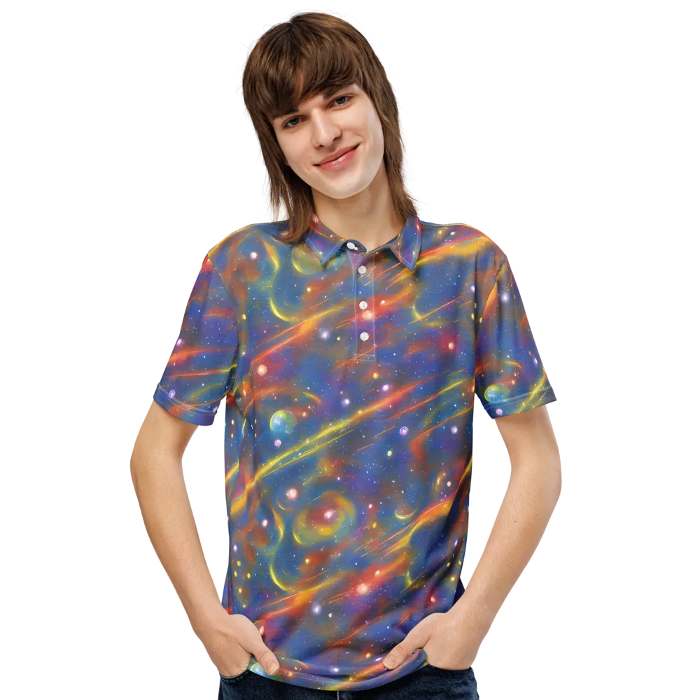 Astral Aurora on Men's Slim Fit Polo Shirt — Front