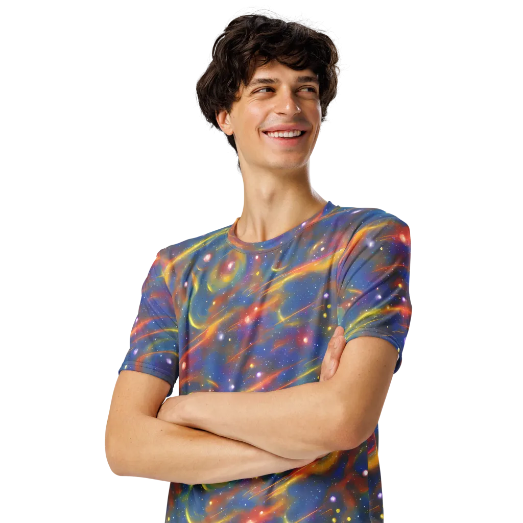 Astral Aurora on Men's Crew Neck T-Shirt — Left Front