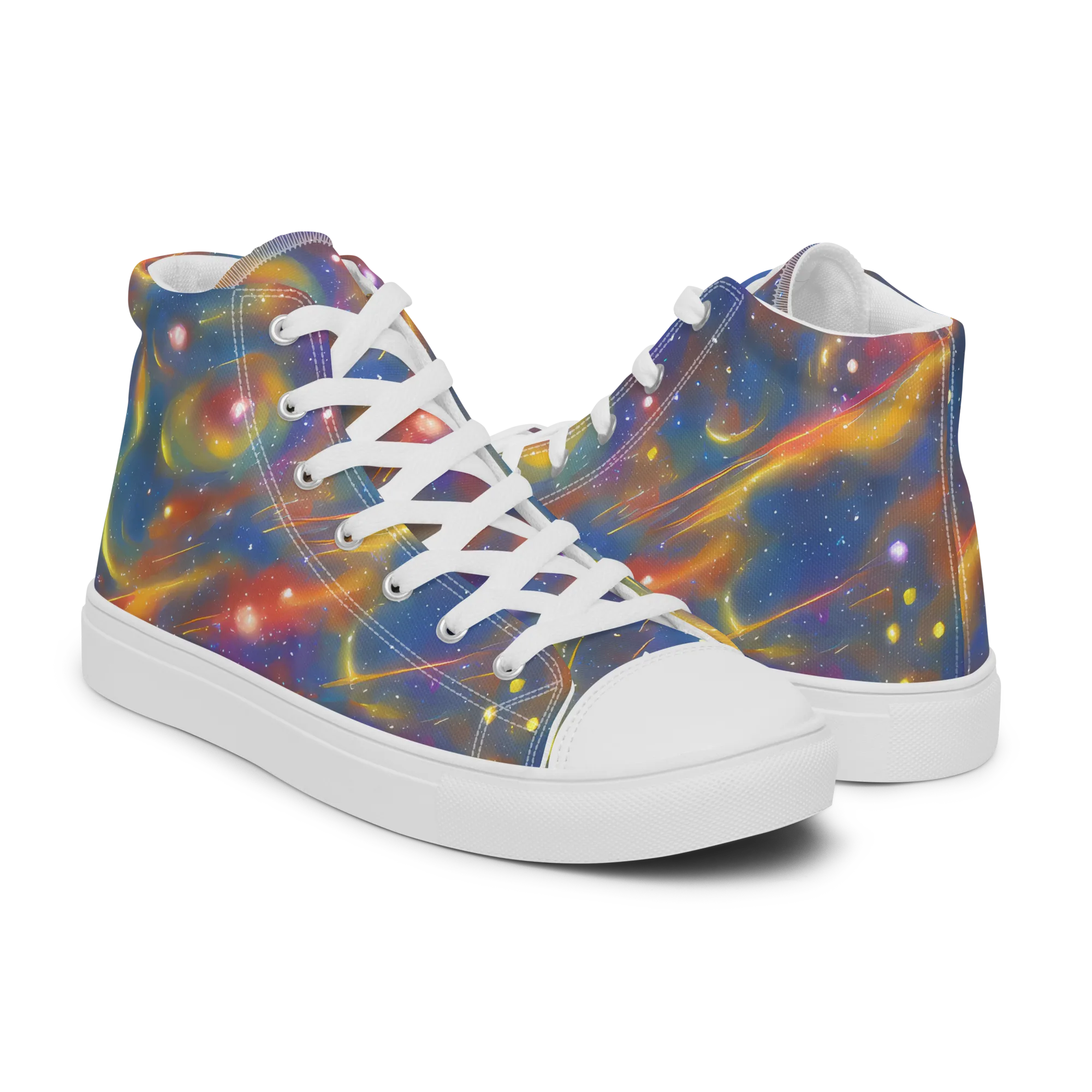 Astral Aurora on Men's High Top Canvas Shoes — Right