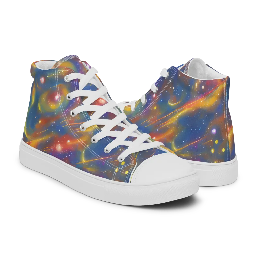 Astral Aurora on Men's High Top Canvas Shoes — Right
