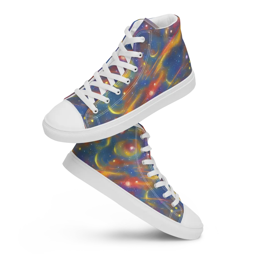 Astral Aurora on Men's High Top Canvas Shoes — Front