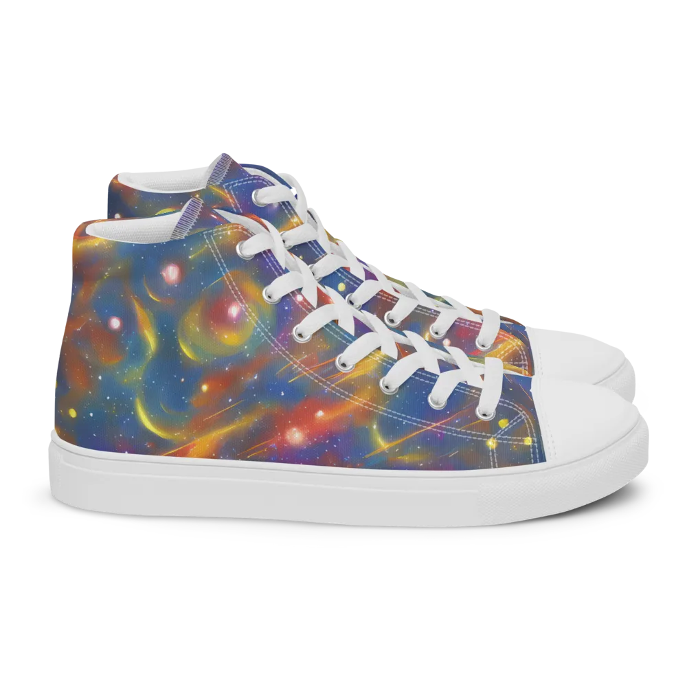 Astral Aurora on Women's High Top Canvas Shoes — Right
