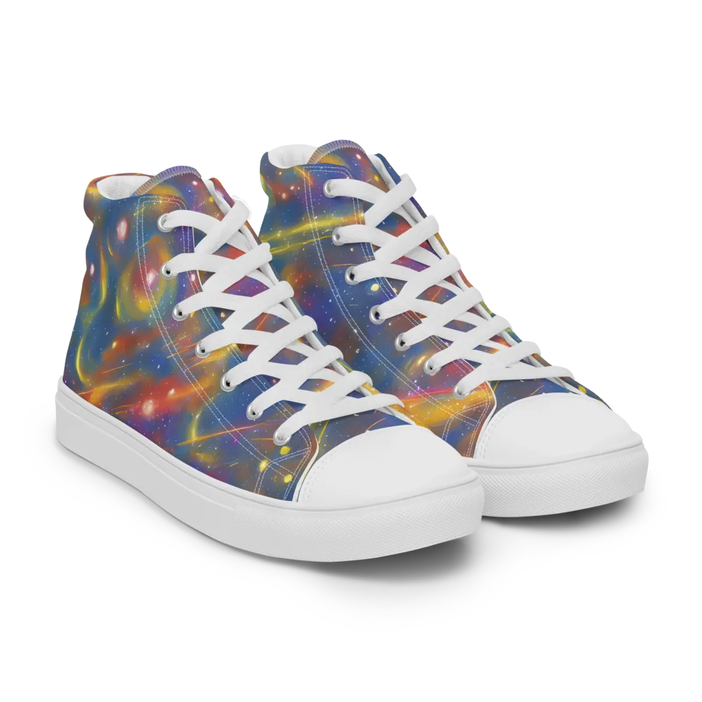 Astral Aurora on Women's High Top Canvas Shoes — Right Front