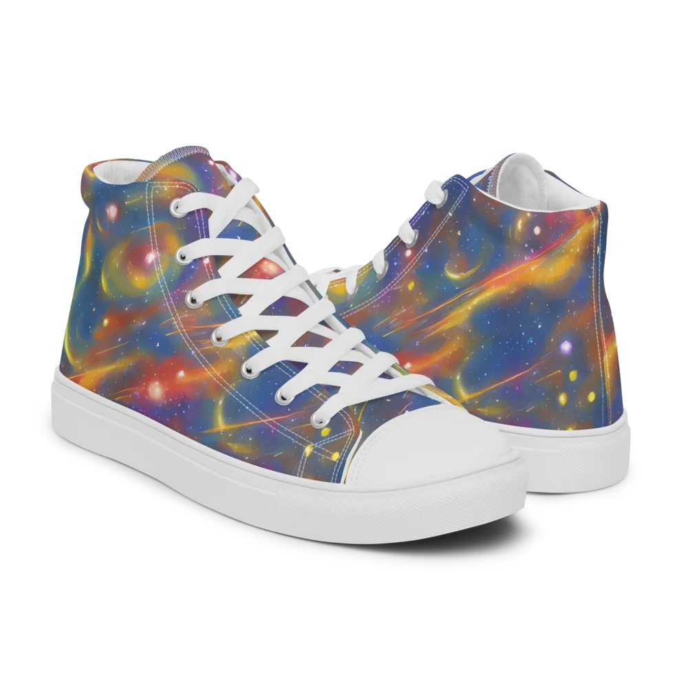 Astral Aurora on Women's High Top Canvas Shoes — Right