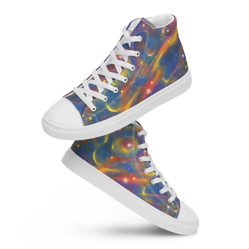 Astral Aurora on Women's High Top Canvas Shoes — Front