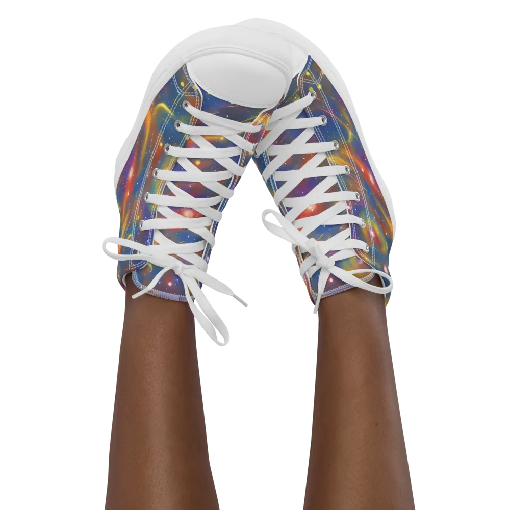 Astral Aurora on Women's High Top Canvas Shoes — Front