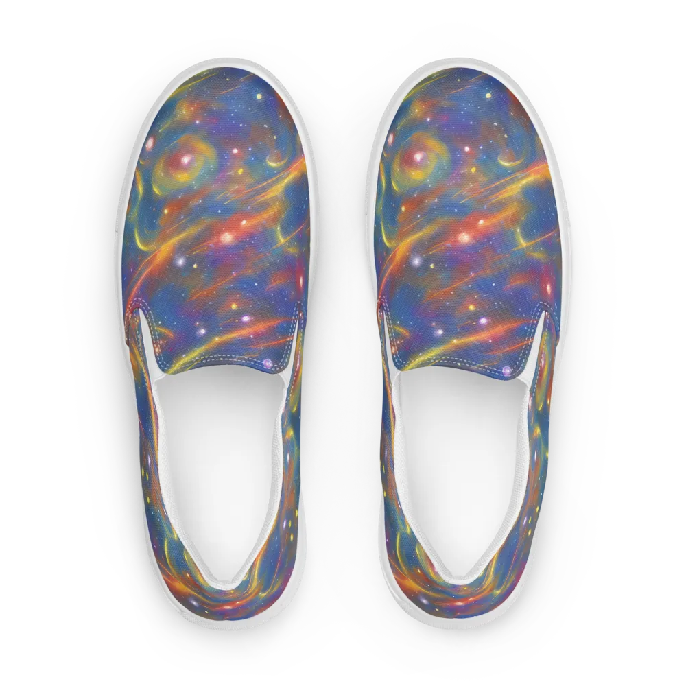 Astral Aurora on Men's Slip-On Canvas Shoes — Front
