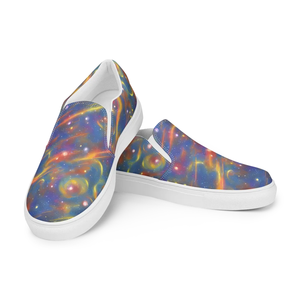 Astral Aurora on Men's Slip-On Canvas Shoes — Left Front