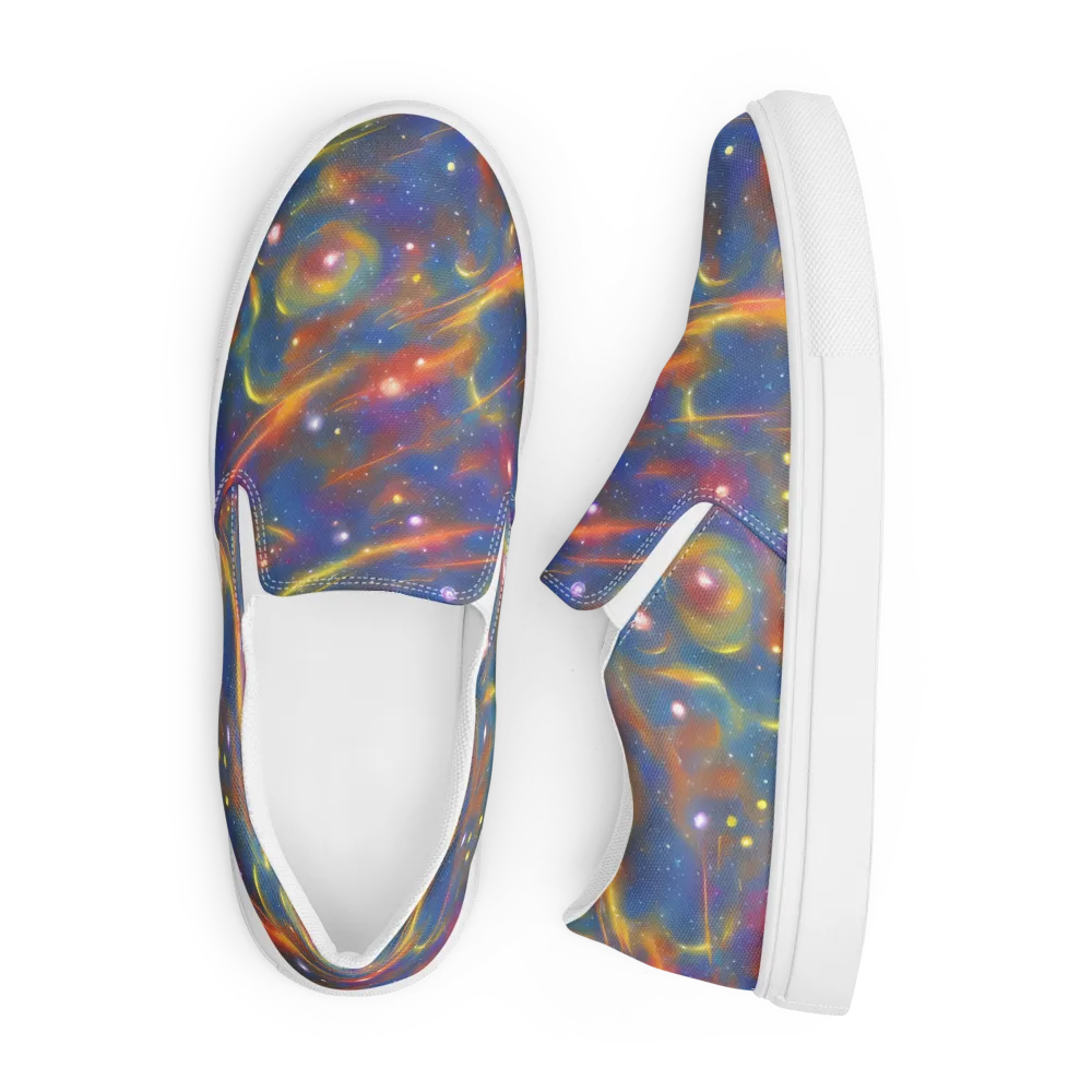 Astral Aurora on Men's Slip-On Canvas Shoes — Front