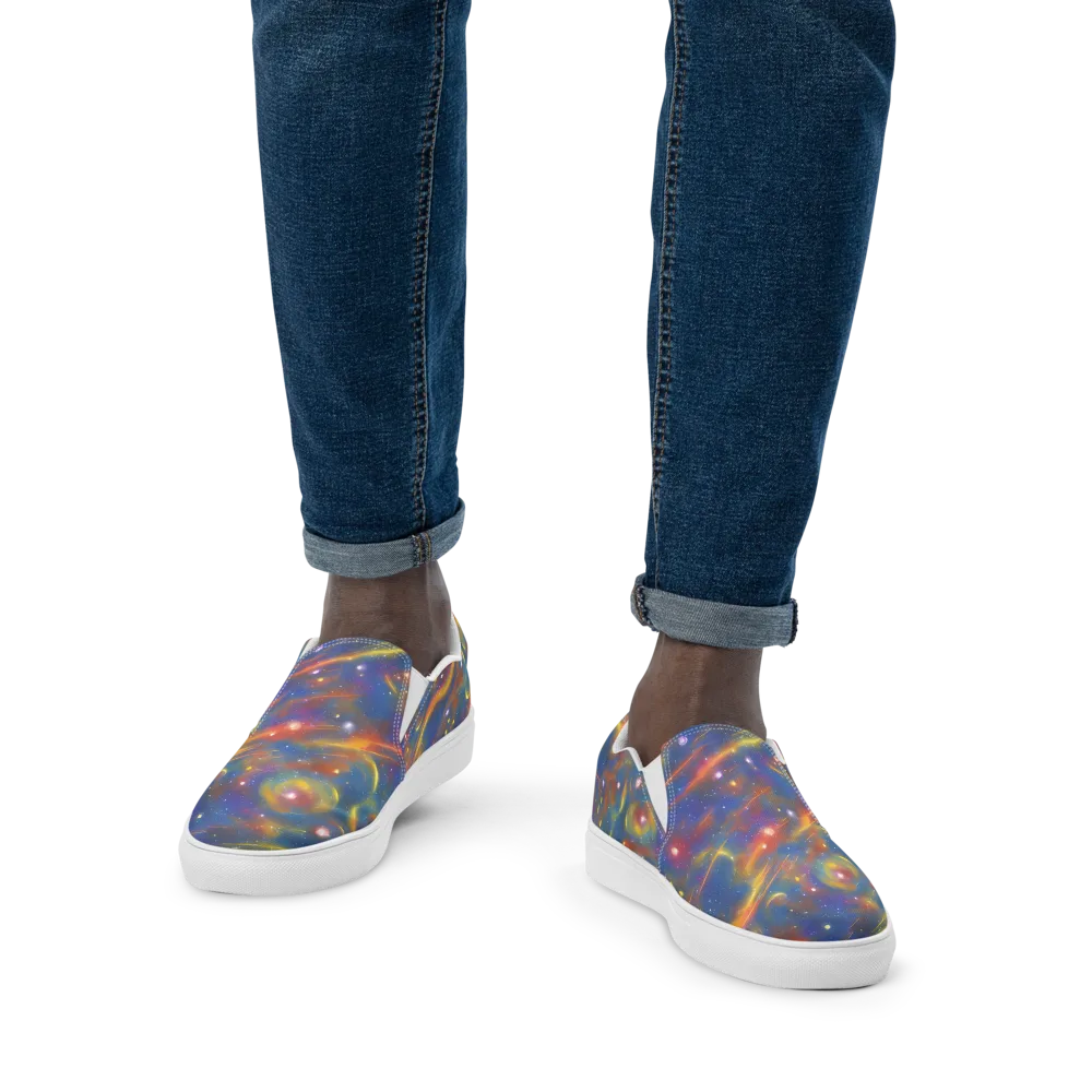 Astral Aurora on Men's Slip-On Canvas Shoes — Front