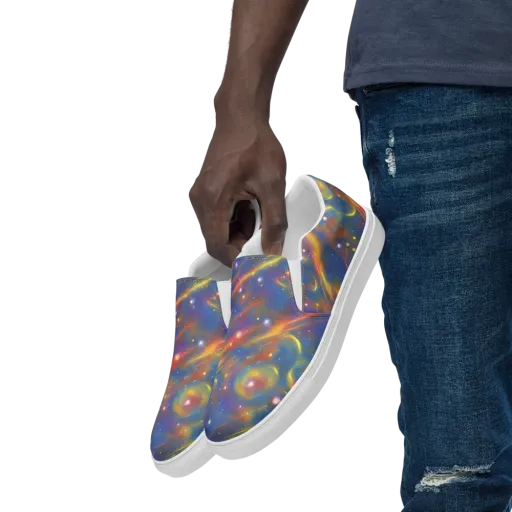 Astral Aurora on a Men's Slip-On Canvas Shoes