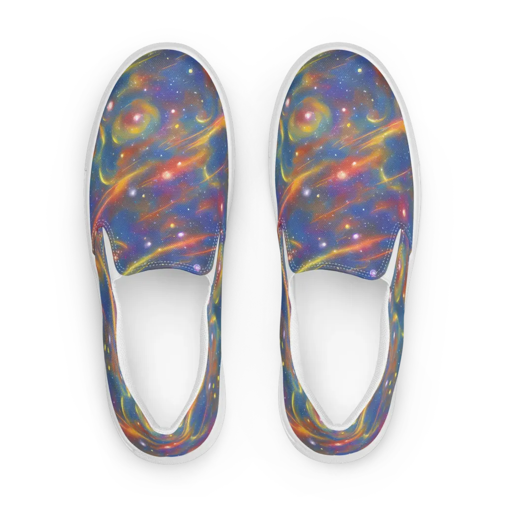Astral Aurora on Women's Slip-On Canvas Shoes — Front