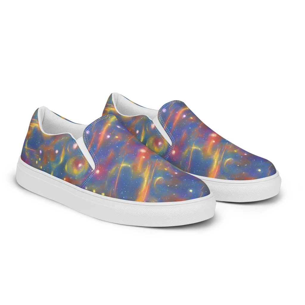 Astral Aurora on Women's Slip-On Canvas Shoes — Right Front