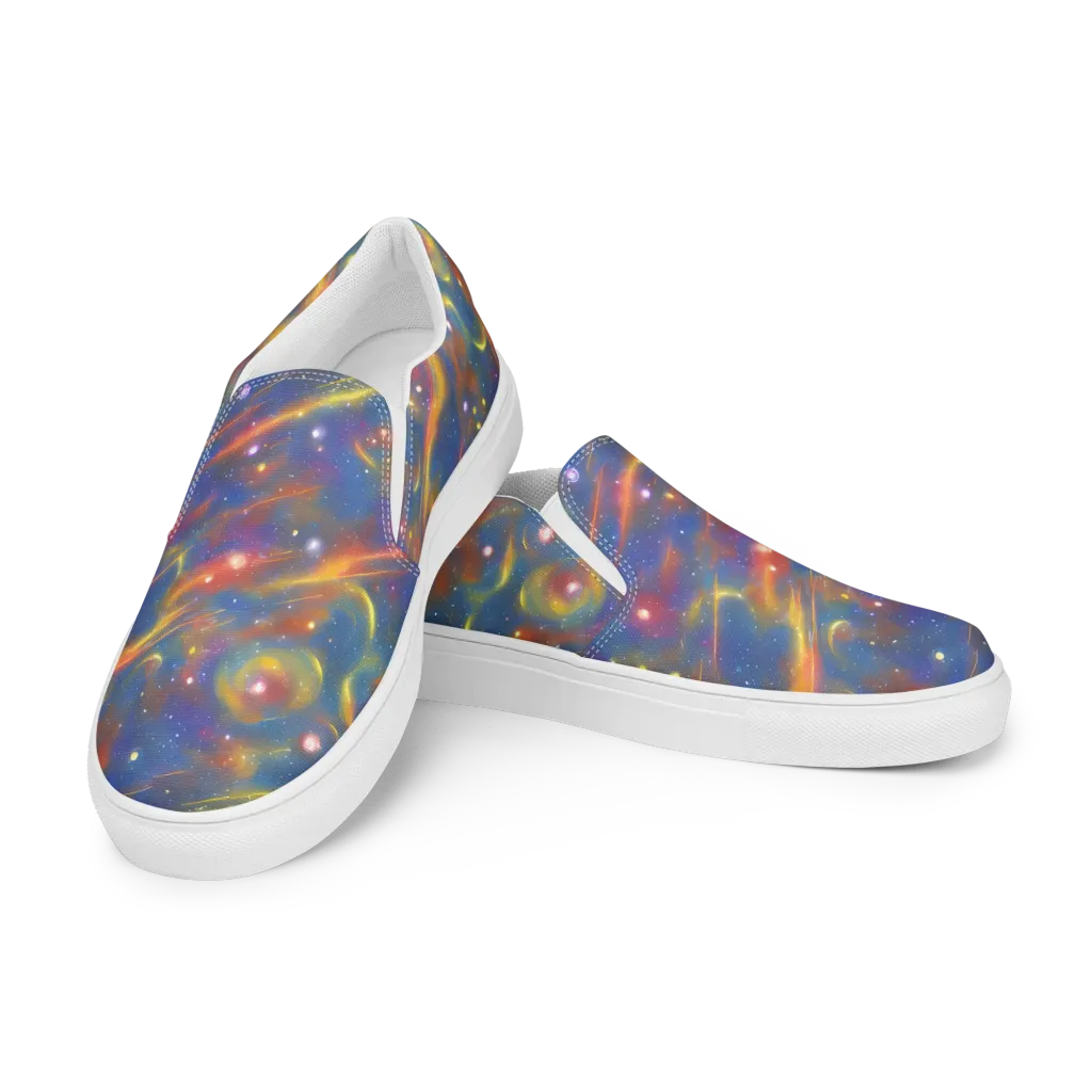 Astral Aurora on Women's Slip-On Canvas Shoes — Left Front