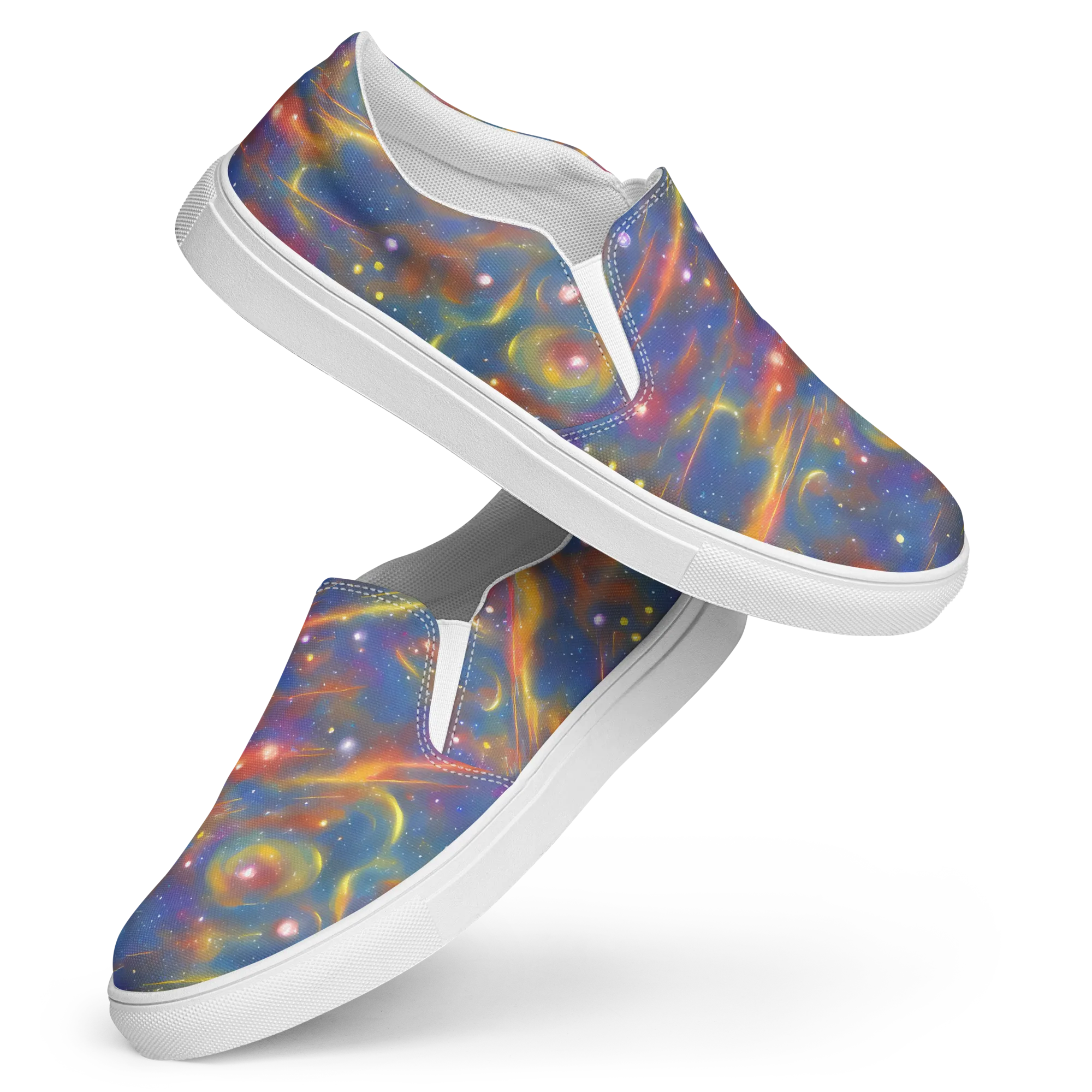 Astral Aurora on Women's Slip-On Canvas Shoes — Front