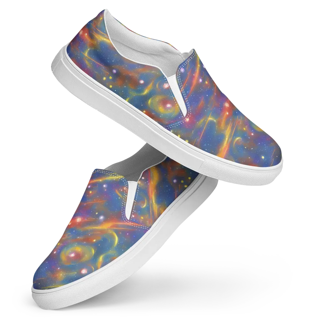 Astral Aurora on Women's Slip-On Canvas Shoes — Front