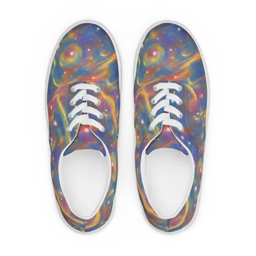 Astral Aurora on a Men's Lace-Up Canvas Shoes