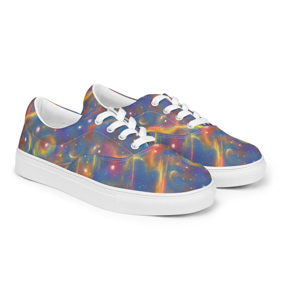 Astral Aurora on Men's Lace-Up Canvas Shoes — Right Front