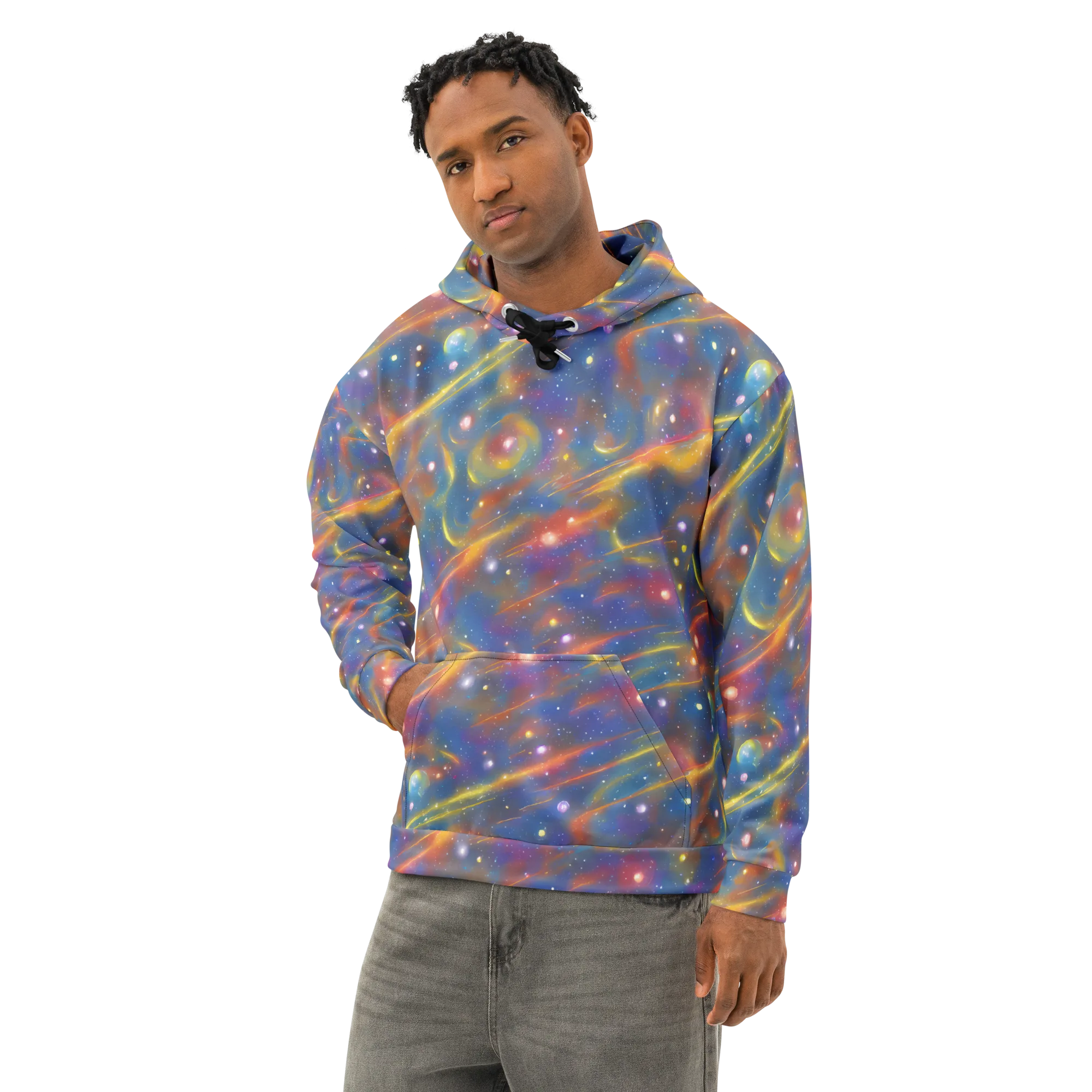 Astral Aurora on Cotton Hoodie — Left Front