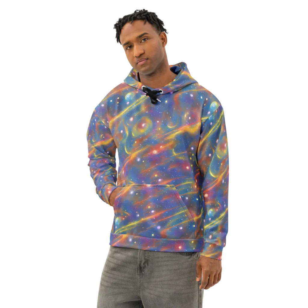 Astral Aurora on Cotton Hoodie — Left Front