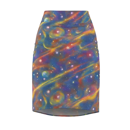 Astral Aurora on a Pencil Skirt