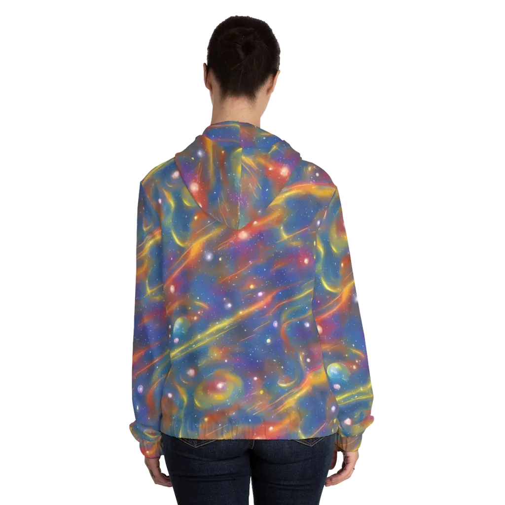 Astral Aurora on Women's Full-Zip Hoodie — Back On Person